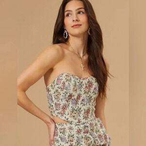 NEW with tags (NWT) Alter’d State NutralFloral Tapestry Corset Tube Top